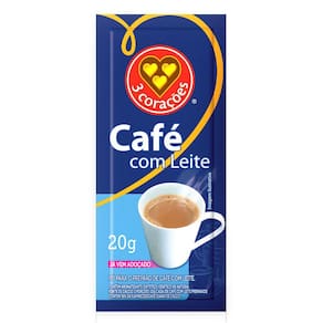 Café com leite 3 Corações 50 Sachês com 20g Cada