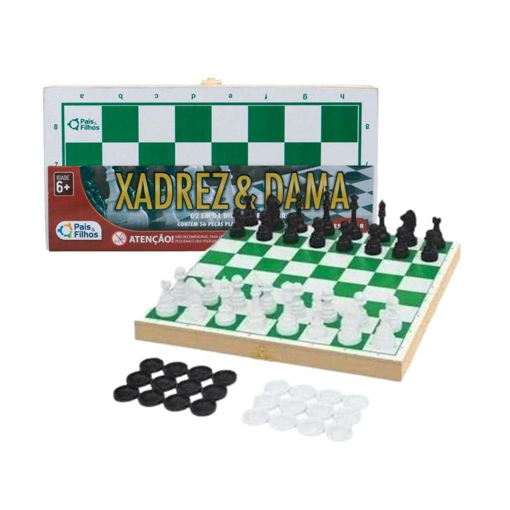 Jogo De Tabuleiro Divertido  Xadrez E Dama Pais E Filhos