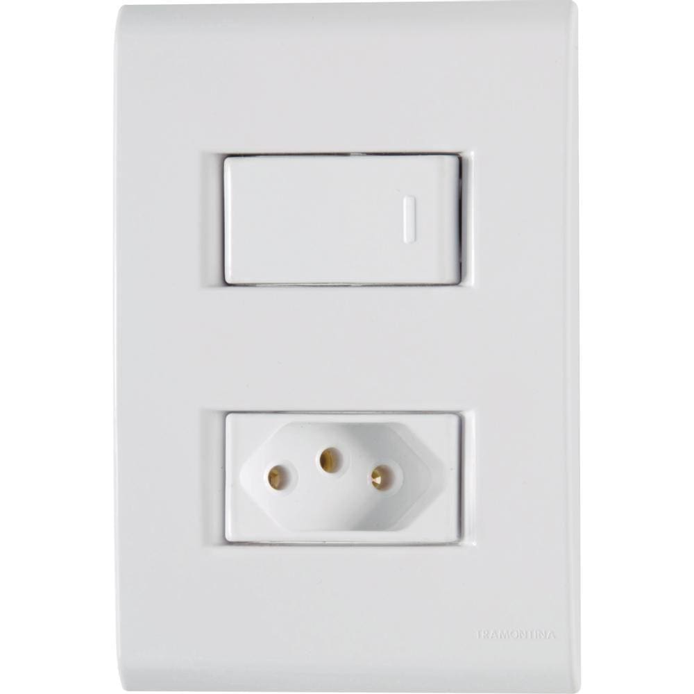 1 Interruptor Simples 10 A 250v e 1 Tomada A 250v Liz Branco
