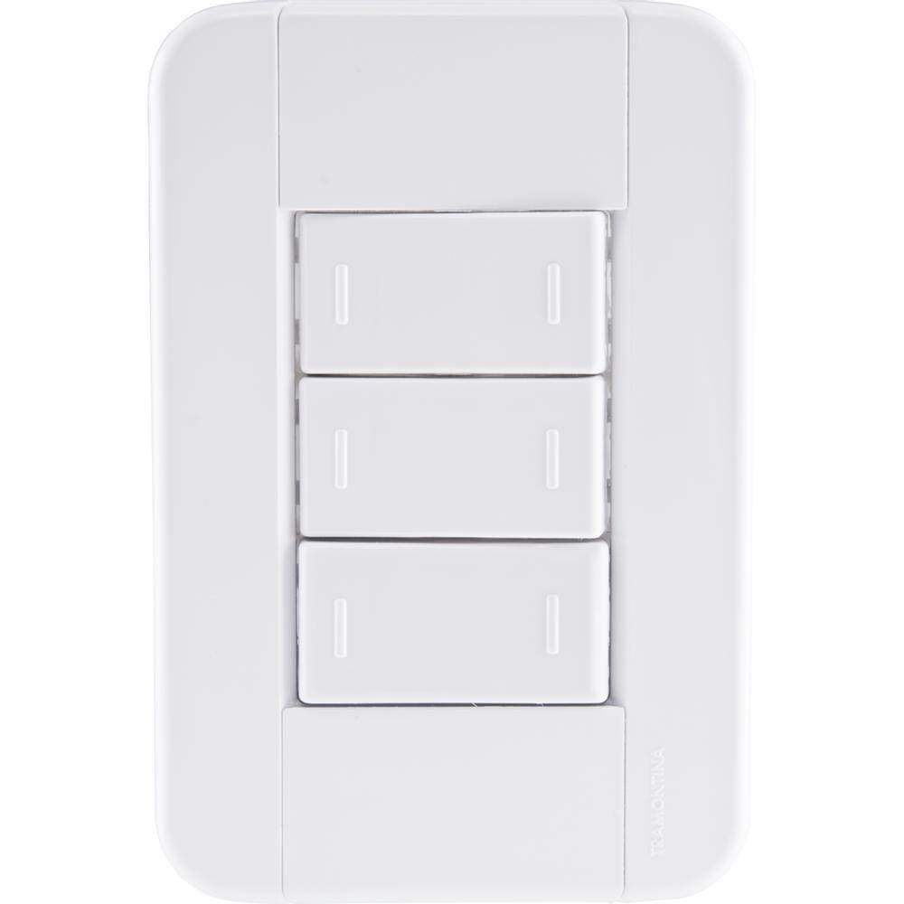3 Interruptores Paralelos 10 A 250v Tablet Branco