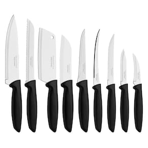 Kit com 10 Jogos de Facas 9 Peças Preto Tramontina Plenus
