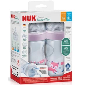 Kit com 2 Mamadeiras ESSENCE SMART FLOW 150ML/270ML NUK PA7072