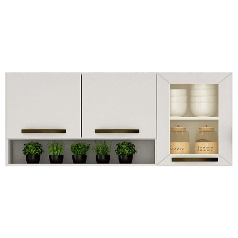 Armário Aéreo 3 Portas Reflecta Valência Sallêto Branco