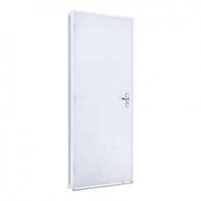 Porta de Giro Madeira Duraplac Branca com Batente de Aço Riobras Pronta 215cmx85cm Branco