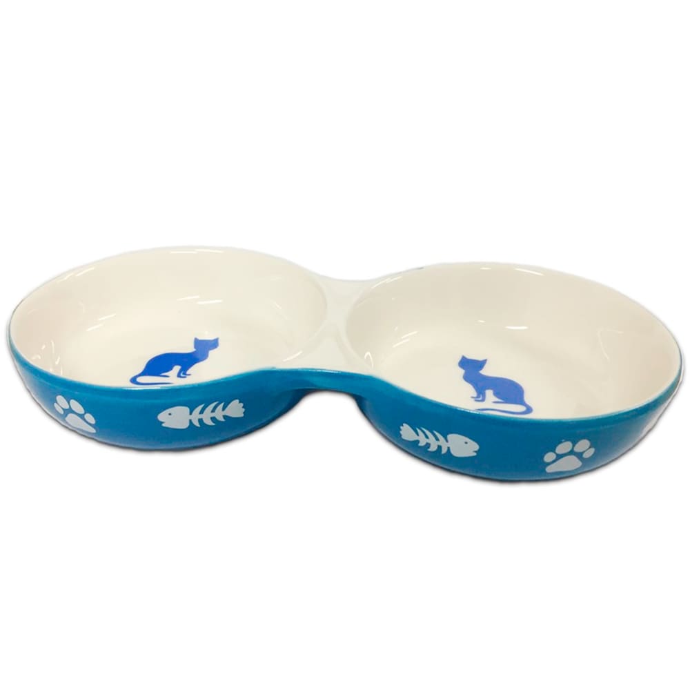 Pote De Comida Comedouro Porcelana Duplo Pequeno Gatos Gato