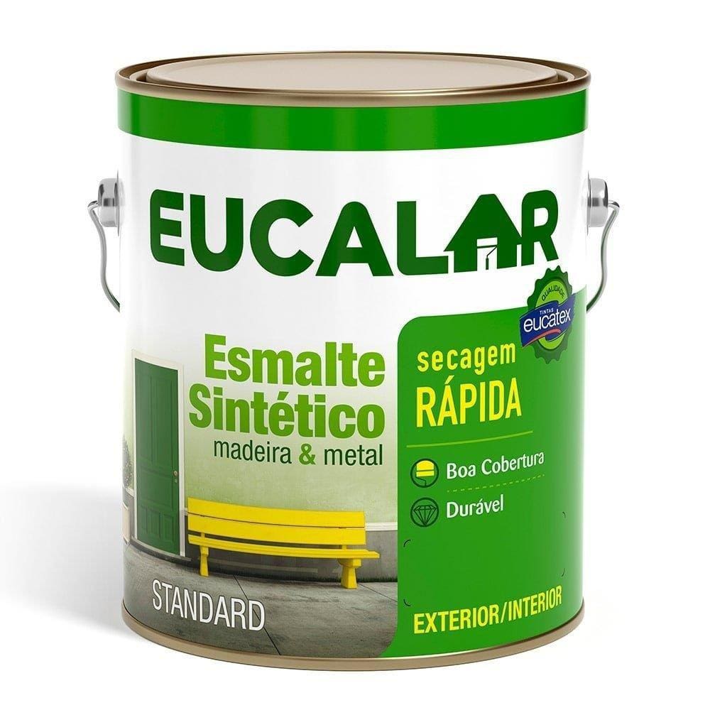 Tinta Esmalte Eucalar Brilhante Platina 3,6 Litros