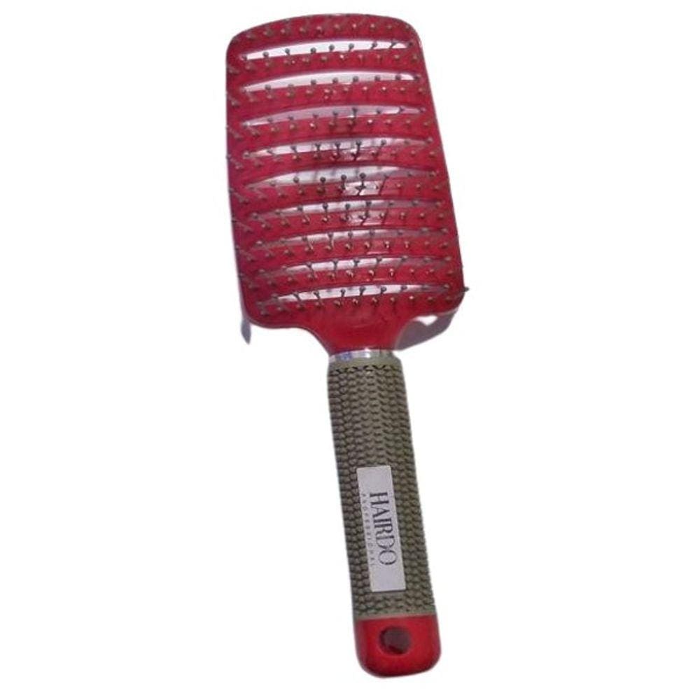 Escova Profissional Desembaraçar Raquete Curva Vermelha