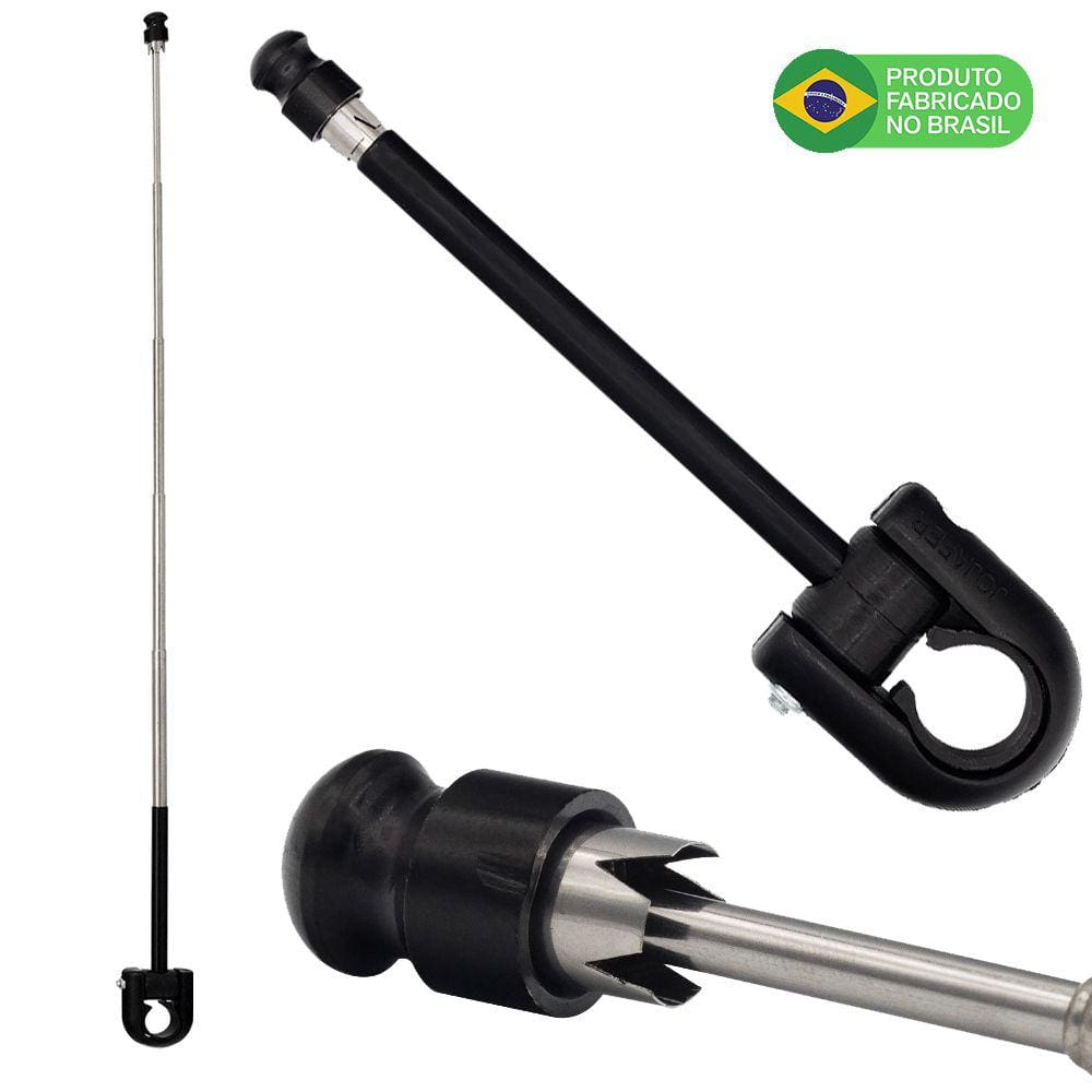 Antena Corta Pipa Moto Retrátil Guidao Aço Inox Prata M5B