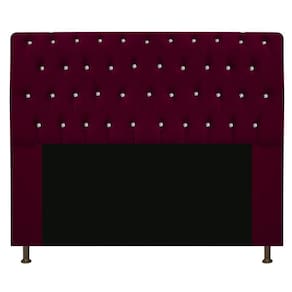 Cabeceira Estofada Lady Com Strass 160cm Queen Size Suede
