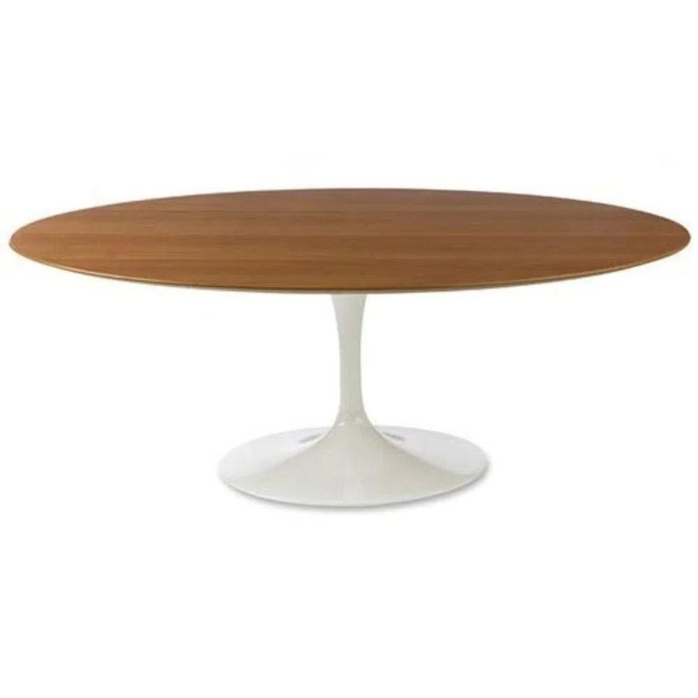 Mesa Saarinen Oval 160x90 cm Freijó Yescasa Branco