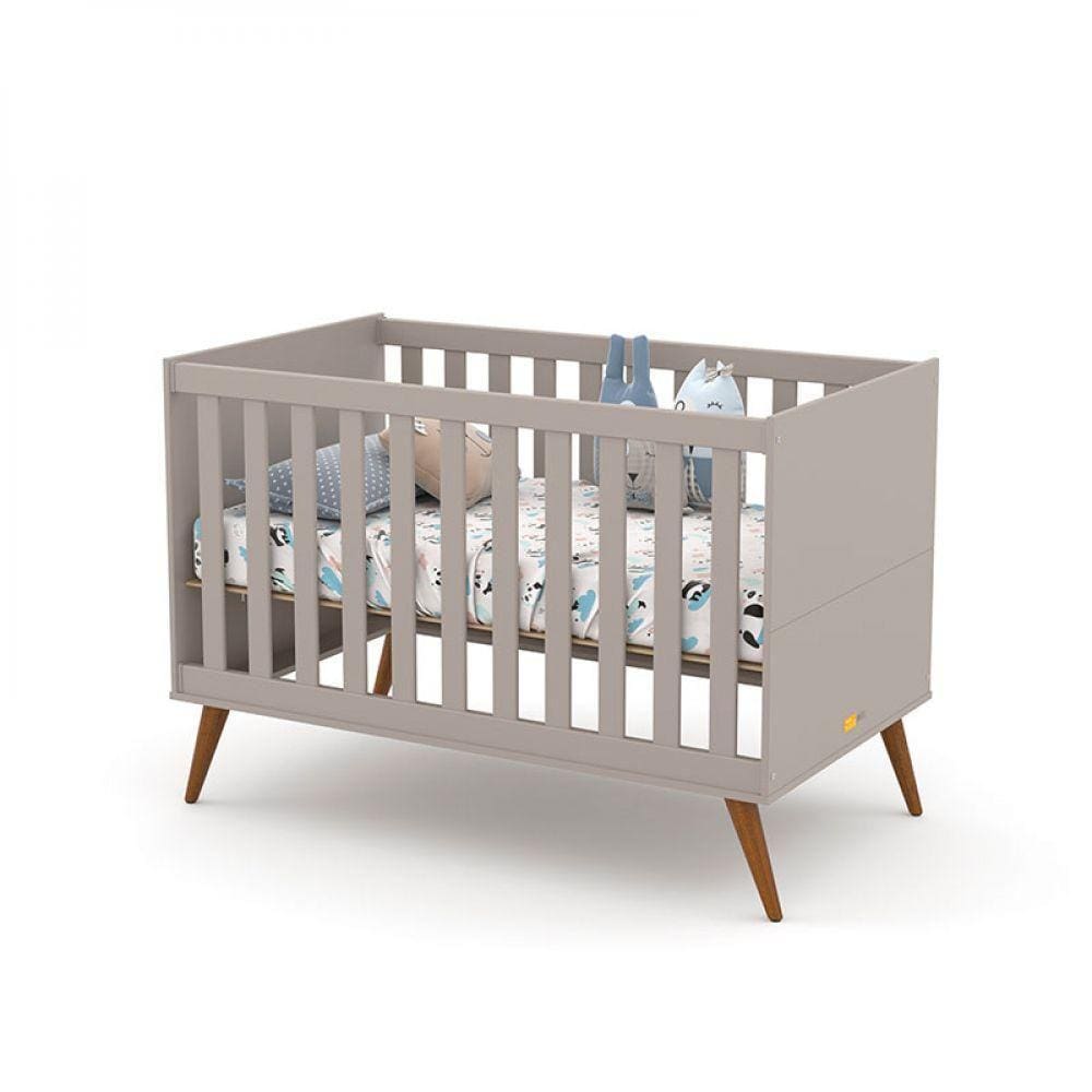 Berço Americano Gold Matic Cinza/Eco Wood