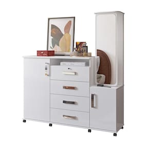 Cômoda de Madeira 4 Gavetas Branco Copacabana Lukaliam
