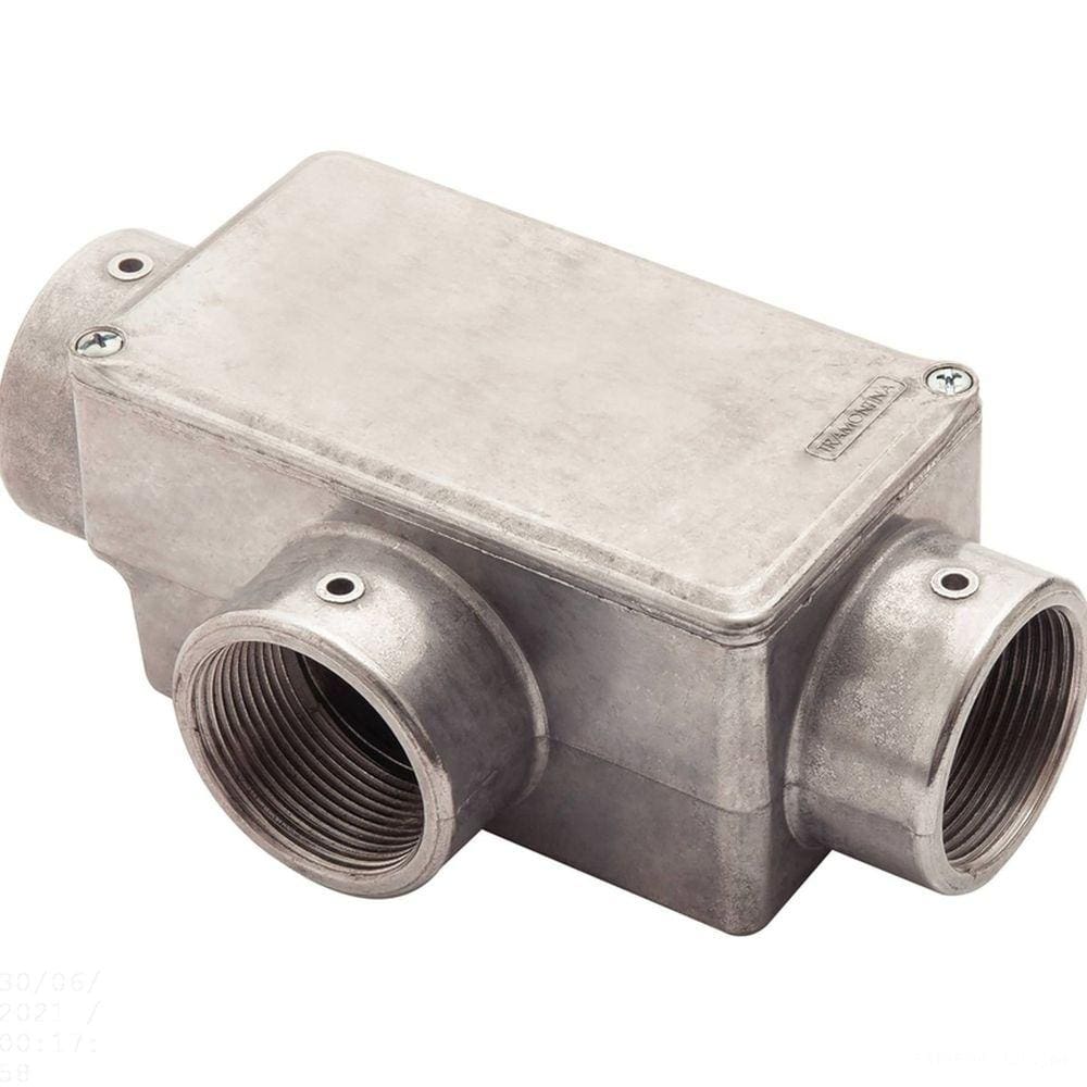 Condulete fixo 1.1/2” tipo ”T” - com tampa / rosca BSP / sem pintura Tramontina