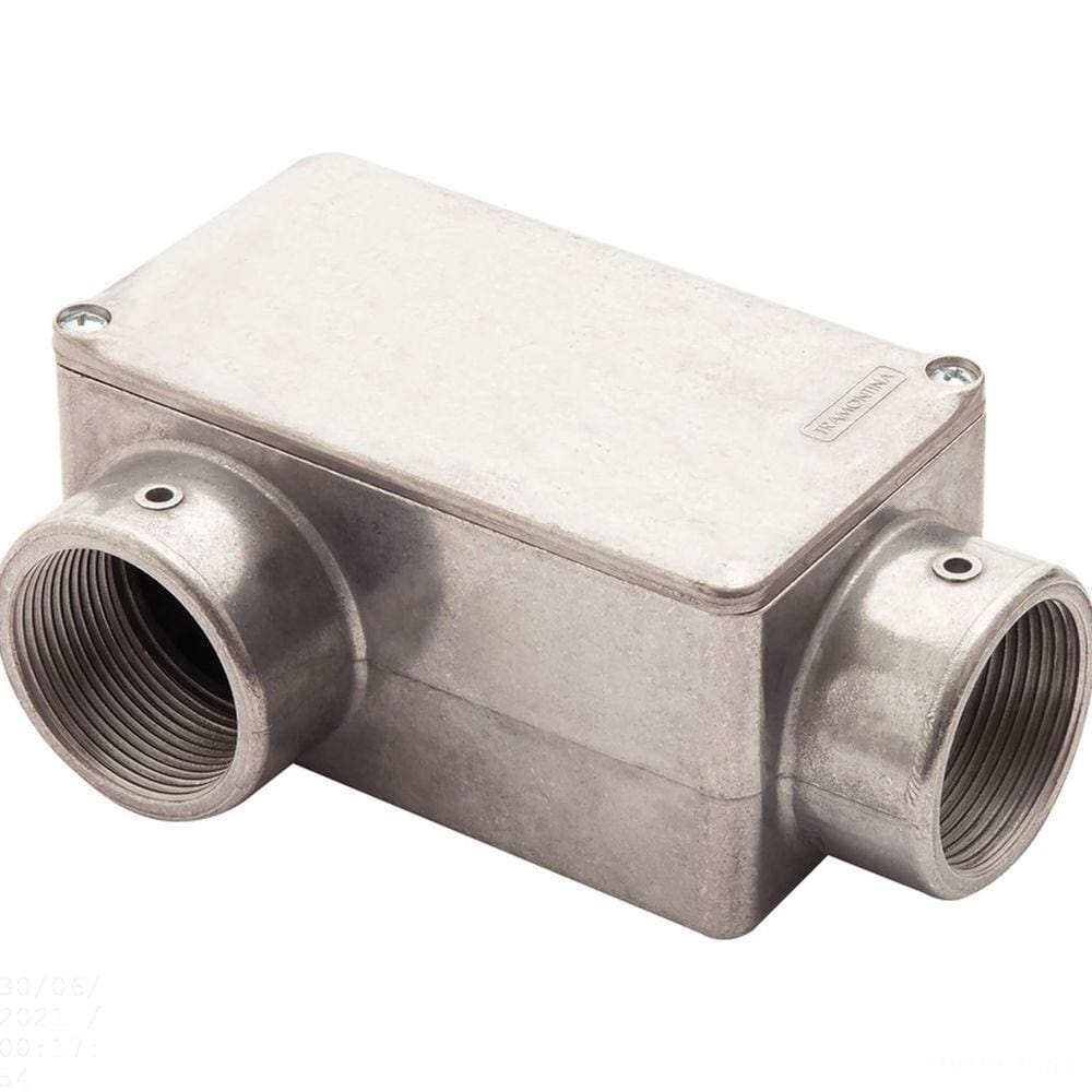 Condulete fixo 1.1/2&quot; tipo &quot;LR&quot; - com tampa / rosca BSP / sem pintura Tramontina