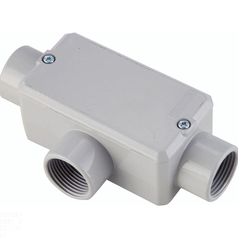 Condulete fixo tipo &quot;T&quot; Tramontina 3/4&quot; - com tampa - sem rosca - com pintura Tramontina