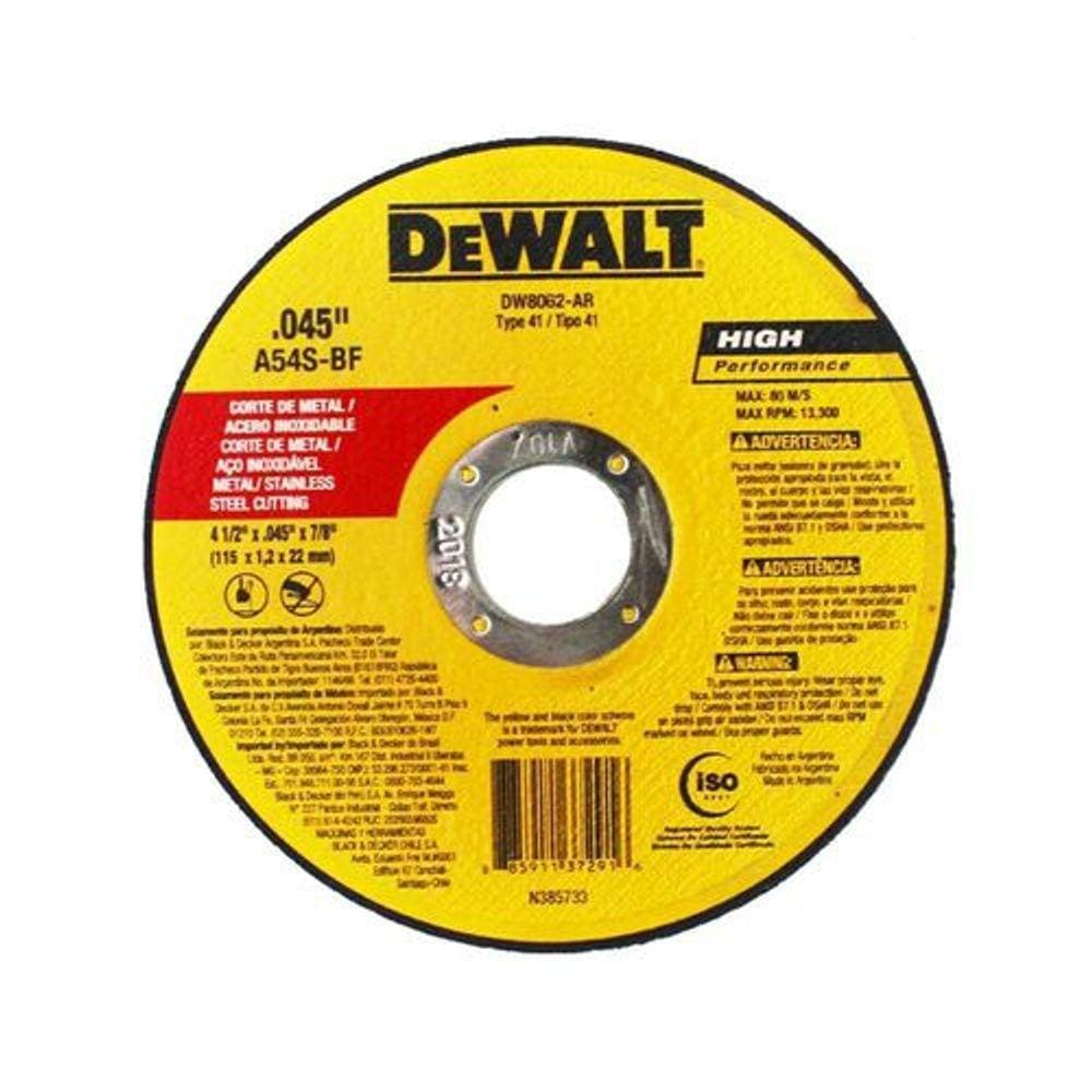 Disco de Corte 4.1/2X1/32X7/8 Inox Dewalt DW8062