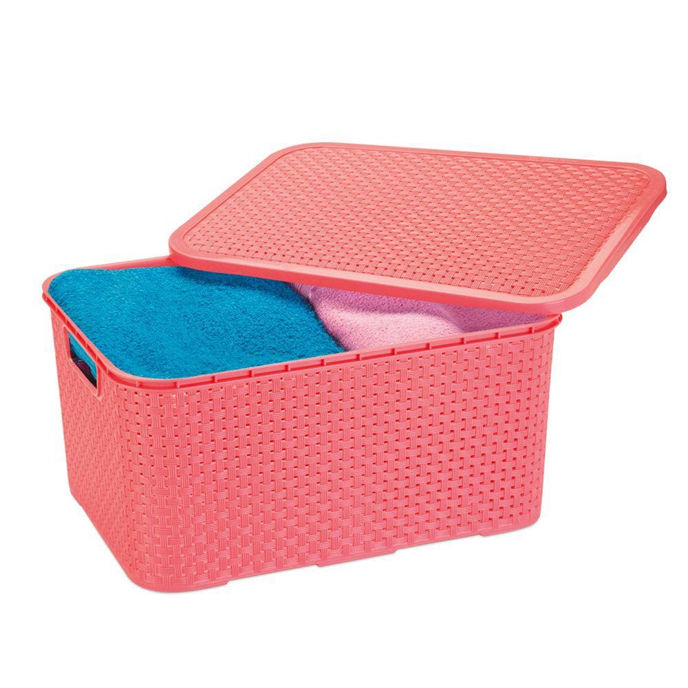 Caixa Organizadora Rattan Rosa15L Monte Libano CR1820RS