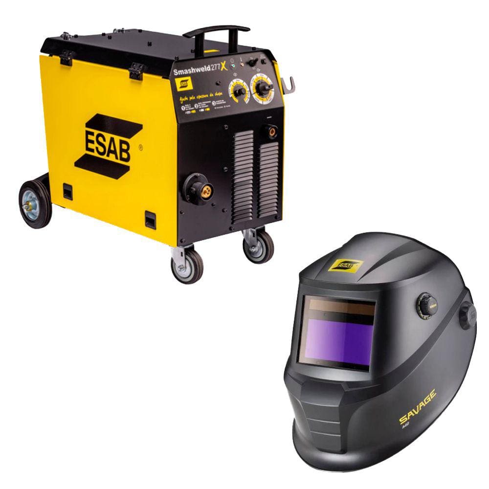 Kit Máquina de Solda Smashweld 277X + Máscara preta Savage A40 - Esab