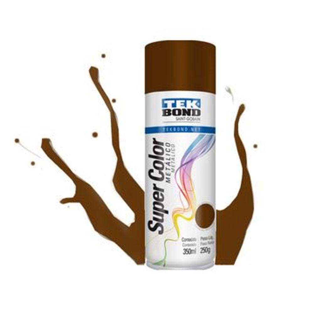 Tinta Spray Super Color Metálica 350ml Bronze Tekbond