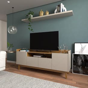 Rack Sala Gyala para TV até 60 Polegadas c/ Pés de Madeira