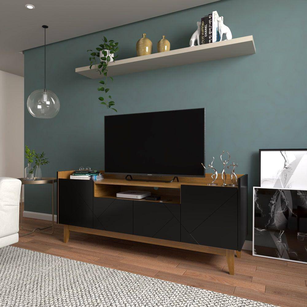 Rack Sala Gyala para TV até 60 Polegadas c/ Pés de Madeira