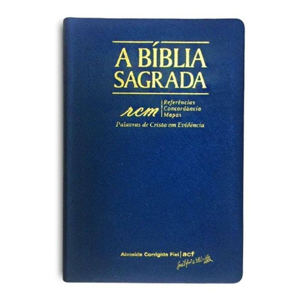 Biblia grande Rcm Acf Luxo Azul
