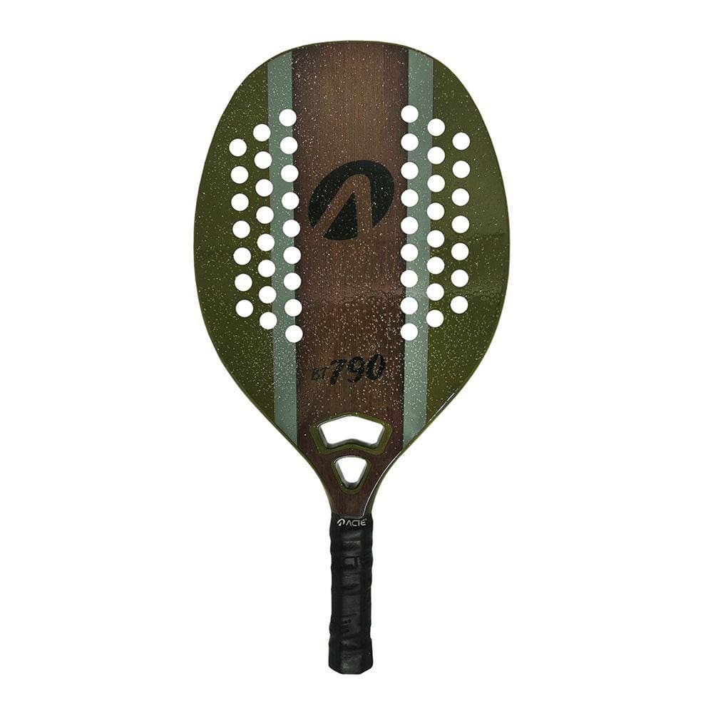 Raquete Beach Tennis Acte Aço Carbono BT 790 Verde e Madeira