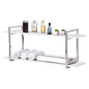 Nicho Banheiro Cromado Com Prateleiras Branco 120cm