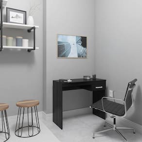 Mesa Escrivaninha Escritório Home Office 1 Gaveta Preta