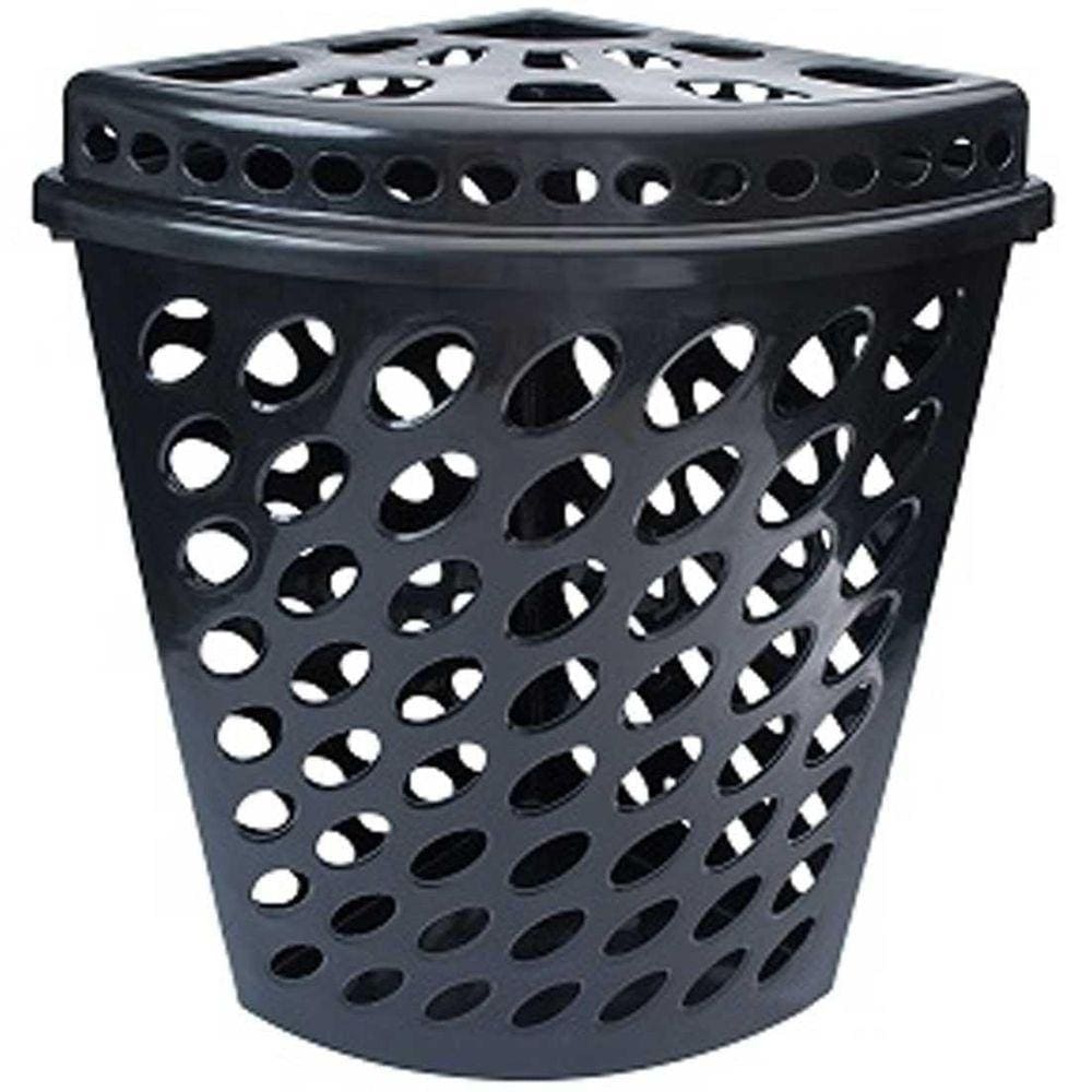 Cesto Telado Triangular 43,7 Litros Com Tampa Preta