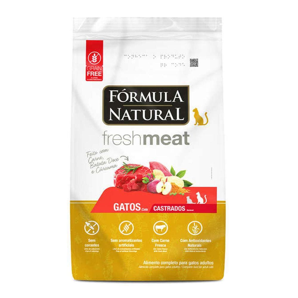 Racao De Carne Para Gato Castrado Fórmula Nat Fresh Meat 7Kg