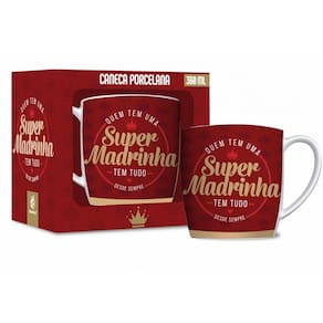 Caneca Porcelana Urban Super Madrinha 360ml Presente Família