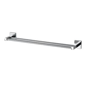 Porta Toalha Duplo Perflex Quadra Cromada