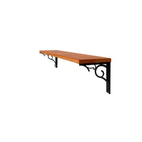 Prateleira De Parede Kalise 60Cm Metal Madeira Suspenso