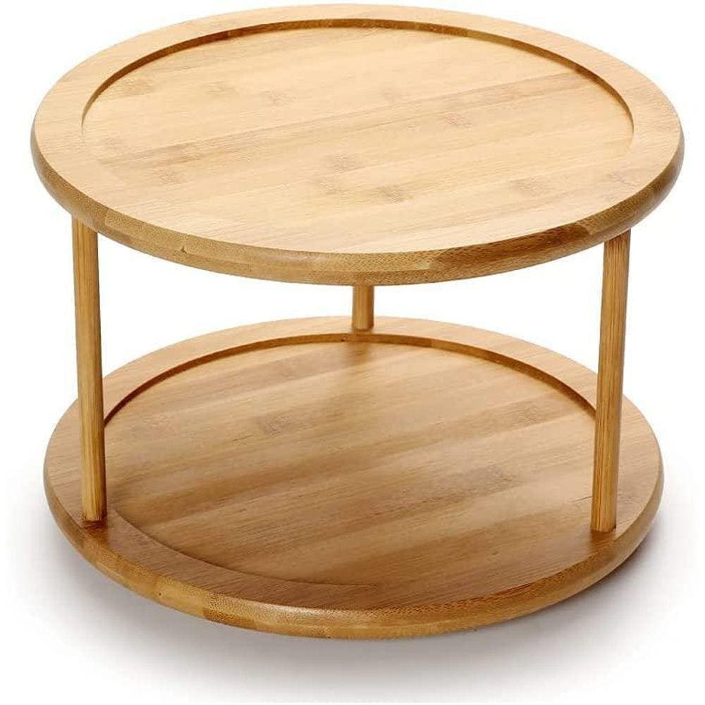 Organizador Giratório De Bambu 2 Andares - Yoi