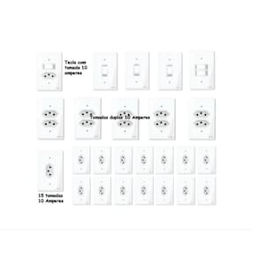 Tomadas E Interruptores (25 Pç) Kit Casa Completa