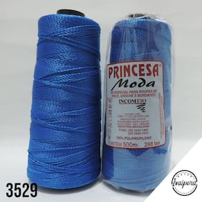 Linha Princesa Moda 500m Azul Royal/crochê / Tranças Para Cabelo