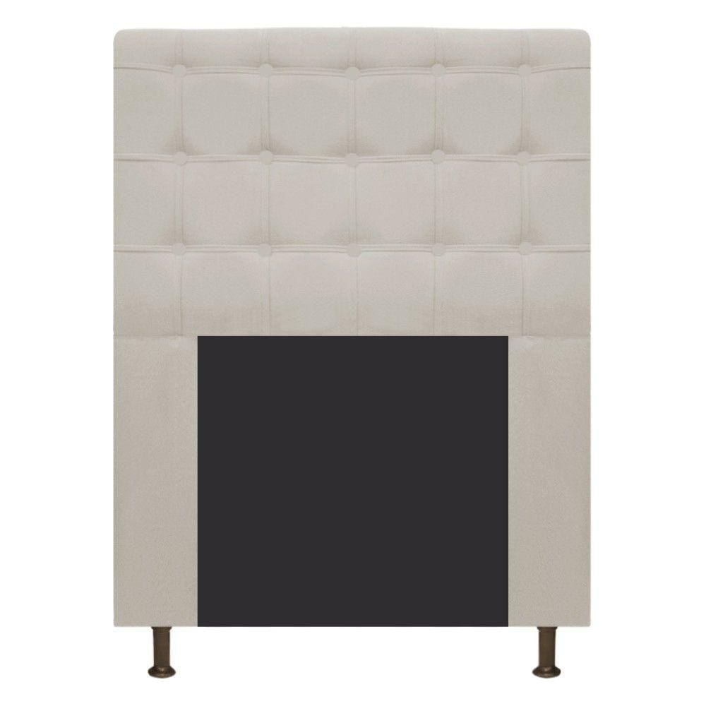 Cabeceira Dama 90 Cm Solteiro Com Botonê Suede Bege