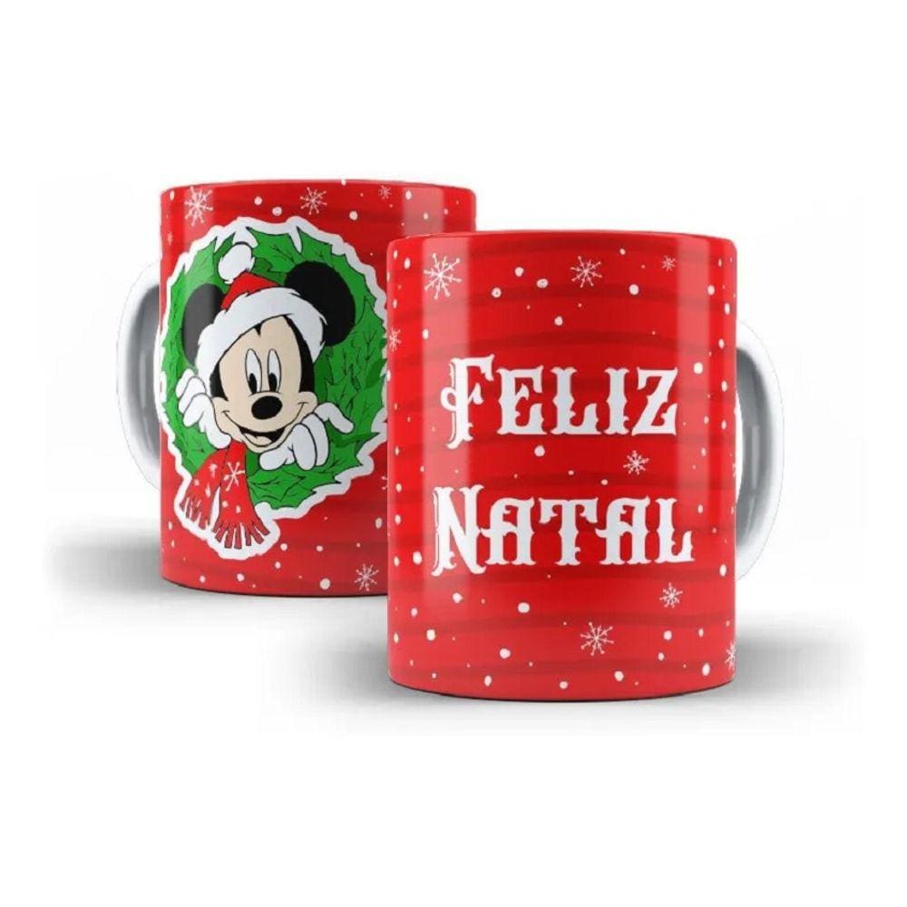 Caneca Polímero Natal Mickey Vermelha
