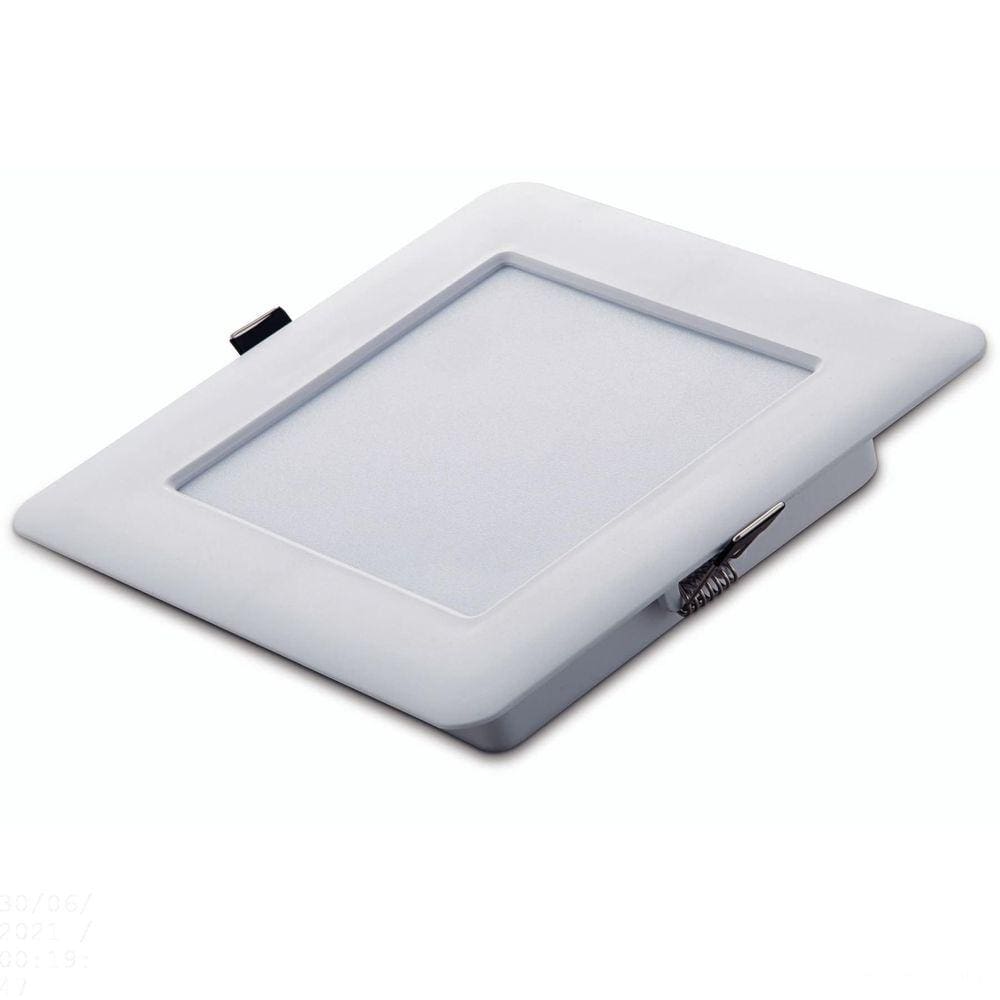 Plafon LED Tramontina Quadrado de Embutir Slim 480 lm 6 W Bivolt 6500 K Luz Branca Tramontina