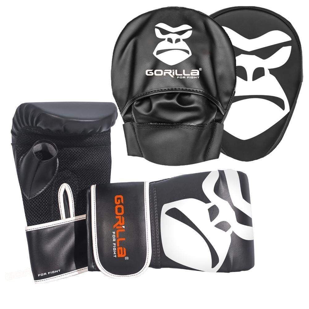Manopla De Foco + Luva Bate-Saco Pro Boxe Muay-Thai Gorilla