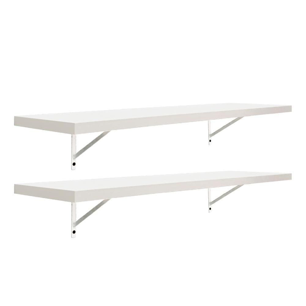 Kit 2 Prateleiras 70 x 20cm Branco Espessura 25mm