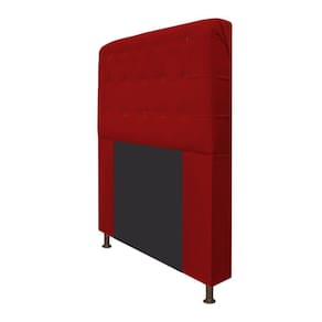 Cabeceira Dama 140 Cm Casal Com Botonê Suede Vermelho
