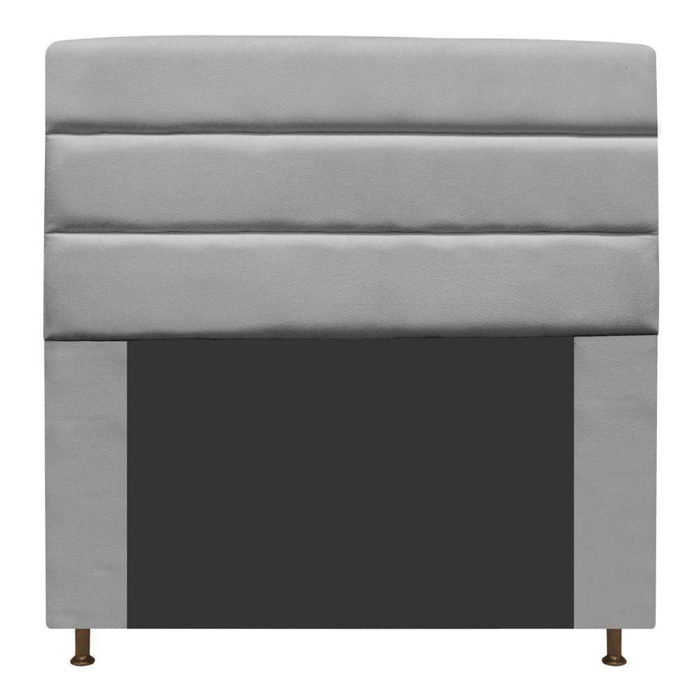 Cabeceira Turim 140 Cm Casal Suede Cinza