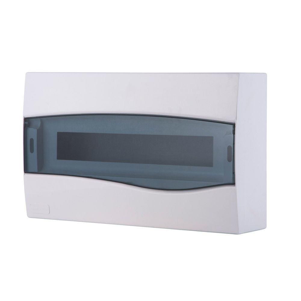 Quadro de Distribuição de Sobrepor 18 DIN ou 12 NEMA Tramontina com Porta Transparente Tramontina