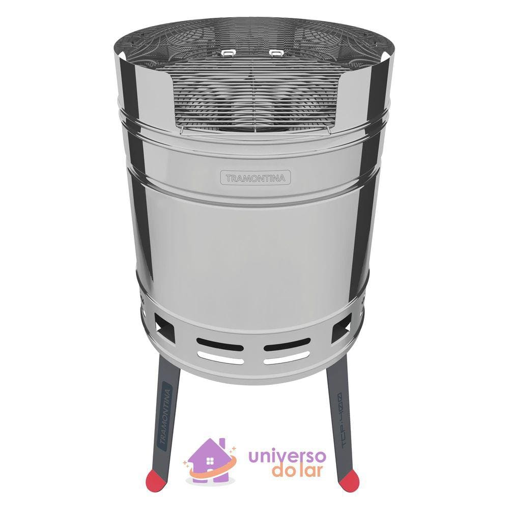 Churrasqueira à Carvão Tramontina TCP 400 em Aço Inox com Balde para Carvão em Aço Esmaltado Tramontina