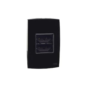 Conjunto Tomada 10A + Tomada 20A Preto Force Line