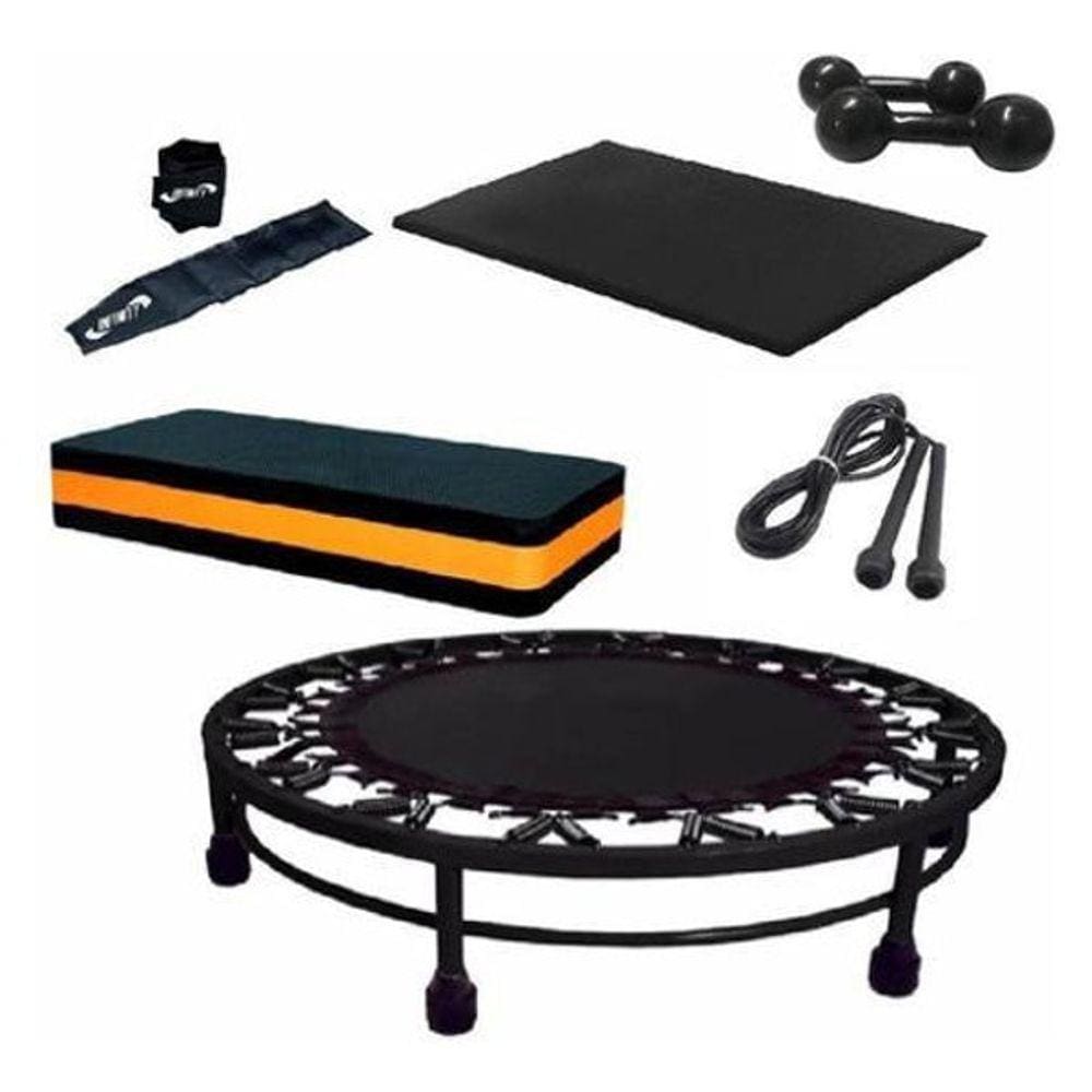 Kit Mini Jump+Colchonete + Corda + Caneleira + Step+ Halter