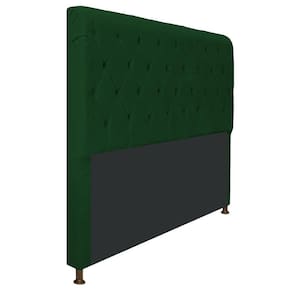 Cabeceira Cristal 140 Cm Casal Com Capitonê Suede Verde