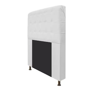 Cabeceira Dama 160 Cm Queen Size Com Botonê Suede Branco